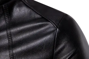 Chaqueta de cuero Premium para hombre, abrigo de motorista ajustado para moda de invierno, prendas de vestir exteriores elegantes, ropa informal con calidad duradera - Product Image 4
