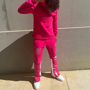 ชุดวอร์ม2ชิ้นกางเกงวอร์มกางเกงวิ่งแบบซ้อนกันพิมพ์ลายพัฟโลโก้ตามสั่งสำหรับฤดูหนาว - Product Image 2