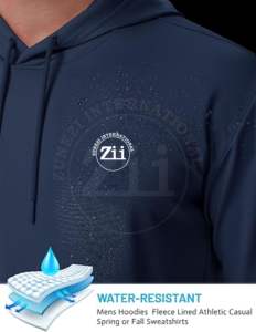 Sweat à capuche surdimensionné en molleton 100% coton lourd, style hip-hop, broderie personnalisée, poids du tissu 310g, pour homme - Product Image 2