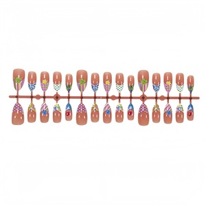 ABS presse ongles faux ongles réutilisables Style français personnalisable Nail Art autocollants pour l'utilisation des doigts colle longueur moyenne <span class=keywords><strong>ballerine</strong></span> - Product Image 5