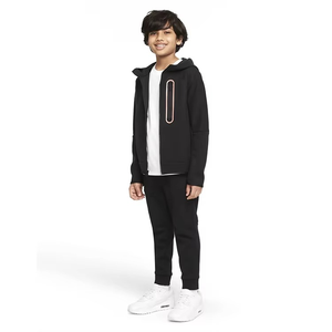 Sudaderas con capucha con cremallera completa de invierno para niños de algodón de manga larga de estilo informal de alta calidad con bolsillos para chándal de Color sólido - Product Image 1
