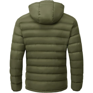 Chaqueta acolchada de invierno para hombre con estilo, ropa transpirable para exteriores de alta calidad con logotipo frontal, chaqueta para exteriores de Color sólido - Product Image 3