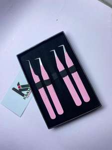 Pakistan-Made Logo personnalisé imprimé beauté extension de cils pince à épiler ensemble 10mm longueur poignée confortable OEM ODM - Product Image 6