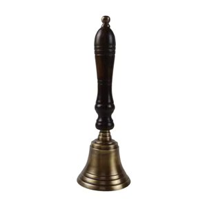 Campana de mano de Color dorado con tema de latón puro con mango de madera negra para el Templo del hogar y la campana de mano decorativa del festival - Product Image 3