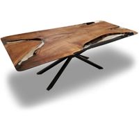 Rechteckiger Massivholz-Klapptisch mit Epoxidharz-Metallbeinen für Restaurant, Hotel, Einkaufszentrum, Modernes Design, Maßgefertigter Esstisch