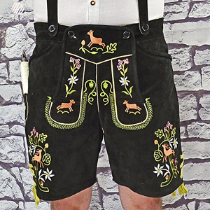 Lederhosen en cuir suédé véritable pour hommes, style bavarois, pour l'Oktoberfest, personnalisables, décontractés, unis, OEM, séchage rapide, MESS SPORTS - Product Image 5