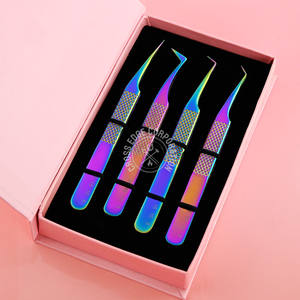 Pinzas para Extensión de Pestañas con Punta de Fibra a 45 Grados, Antideslizantes, de Fácil Agarre, Aplicador de Pestañas para Extensión de Pestañas - Product Image 1