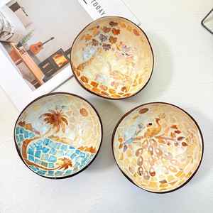 Bol en coque de noix de coco fait à la main, écologique, durable, réutilisable, passe au lave-vaisselle, kit pour la vaisselle de cuisine et la salle à manger - Product Image 6