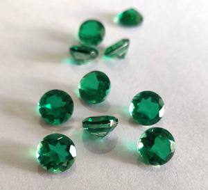 Laboratorio creado 6mm Super calidad superior redondo facetado Esmeralda-Laboratorio creado Super Top Esmeralda - Product Image 1