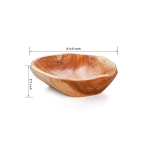 Tazón de Madera Artesanal para Servir, Madera Natural para Ensaladas, Frutas, Aperitivos, Decoración Rústica de Cocina, 50 Piezas MOQ - Product Image 2