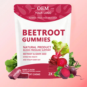 Permen Kunyah Rasa Berry OEM Private Label Beetroot Grape Seed Gummies 60 Soft Chews - Product Image 2