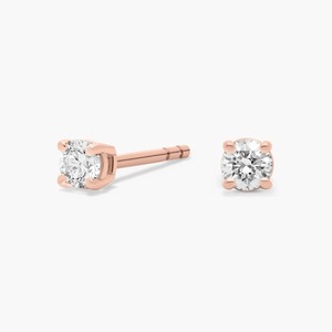 14K Solid Gold H-I I1 Round Lab Grown Diamond Prong <b>Stud</b> <b>Earrings</b> 0.20 Ct Total Push Back Prong Setting <b>Fine</b> Jewelry - Product Image 3