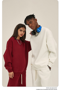 Sweat-shirt en molleton imprimé surdimensionné pour homme et femme, fabriqué en usine, en coton lourd, anti-boulochage, livraison directe - Product Image 3