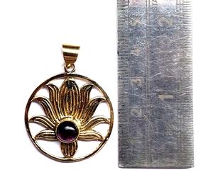 Collar con colgante de amatista en forma de lobos de Color dorado de latón personalizado para mujer - Product Image 1