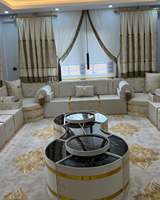 Salon Marocain Traditionnel Majlis Arabe Ensemble Complet Meubles de Salon Hauteur d'Assise 40cm Comprend Canapé Tapis en Laine Table - Ensemble Maison Complet