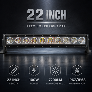 Accessoires <span class=keywords><strong>4x4</strong></span>, <span class=keywords><strong>barre</strong></span> lumineuse <span class=keywords><strong>LED</strong></span> droite à une seule rangée de 22 pouces, 9-60V, 100W, <span class=keywords><strong>LED</strong></span> pour camion tout-terrain, UTV, ATV - Product Image 1