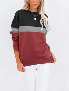 Sweat-shirts amples en molleton pour femmes, col rond, manches longues, 100 % coton, pour l'hiver - Product Image 6