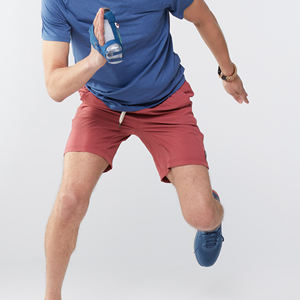 Pantalones cortos de gimnasio de algodón Spandex cómodos para hombre, cintura elástica, pantalones cortos informales de Fitness para correr con bolsillos, patrón sólido - Product Image 2