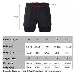 Men's Casual High Waist Summer Outdoor Running Shorts Quick-Drying Fitness Black Double <b>Layer</b> Sports Shorts - Product Image 1