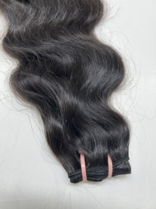 Extensions de cheveux humains indiens Remy 100% naturels, donneur unique, tissage double machine, non traités, vierges, doux et brillants, fabriqués en Inde - Product Image 2