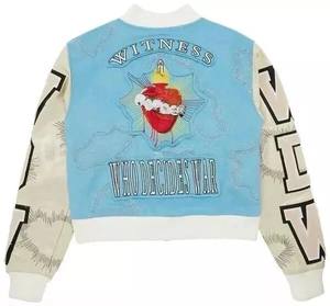 Veste universitaire en cuir avec broderie en chenille sur le bas, veste de baseball, veste bomber, veste de lettreman, fabriquée au Pakistan - Product Image 2