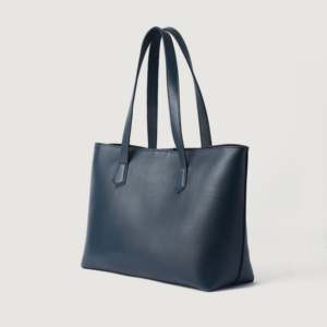 High Quality Genuine Leather Solid Color Fashion Tote Bag for Women-Bianca Blue - Product Image 3
