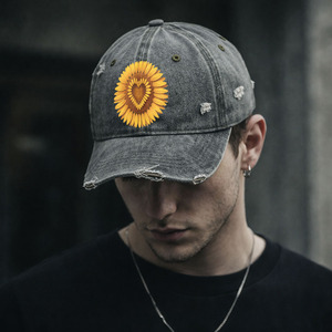 Casquette de baseball vintage effet vieilli, crème délavée, profil bas, style Dad Hat, effet usé et délavé - Product Image 3