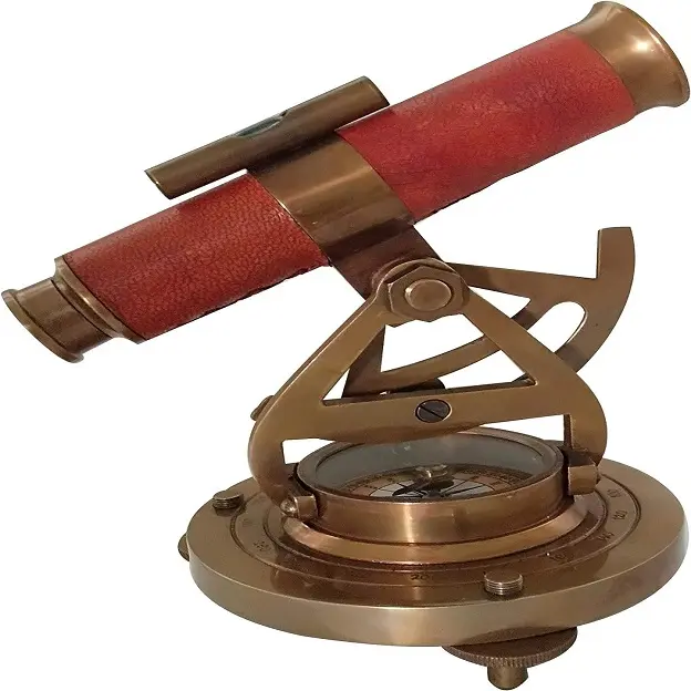 6 "teodolite nautico in ottone Alidade bussola telescopio di transito strumento di indagine antico Marine RJ negozio di artigianato