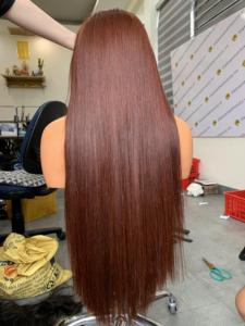 Bone Straight Donor Hair <b>Wigs</b> <b>Brown</b> Color Vietnamese Human Hair Closure Transparent Lace and Hd Lace - Product Image 2