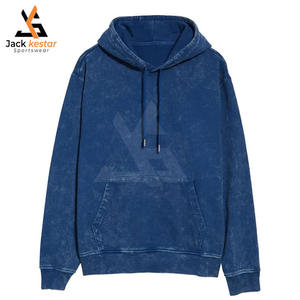 OEM Custom Printing Distressed Heavyweight Cotton Fleece Oversized Eco-Friendly Winter Hooded Sweatshirts <b>Men</b> Acid Washed - Product Image 1
