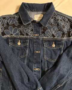 แจ็กเก็ตยีนส์สำหรับผู้หญิง, เสื้อแจ็กเก็ตยีนส์แขนสามส่วนหลากสีสำหรับฤดูใบไม้ผลิฤดูใบไม้ร่วง - Product Image 4