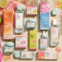 Ensemble complet d'emballages pour soins de la peau, coffret cadeau sur le thème du coucher de soleil, flacon en verre de luxe, ensemble de pots à crème pour marque haut de gamme OBM
