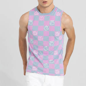 Camiseta sin Mangas para Hombre, de Alta Calidad, Informal, para Gimnasio y Fitness, Material de Poliéster, Diseño a Cuadros, Transpirable, Ecológica, Talla Grande - Product Image 1