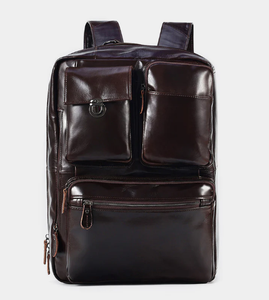 Premium Quality Custom Soft Buffalo Leather Bagpack Stylish Unique Smooth <b>Pebbled</b> Leather Hand-<b>Crafted</b> Cotton Zipper - Product Image 1