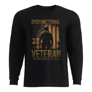 Maglietta a Maniche Lunghe per Veterani con Scritta 'Dysfunctional with No Therapy Required' - Prodotto Promozionale - Product Image 2