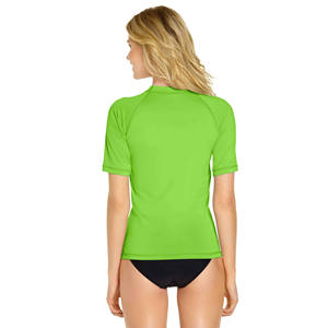 Maillot de bain unisexe Rash Guard à col rond et manches courtes, 80% polyester 20% nylon, tissus respirants, UPF50+, écologique, séchage rapide - Product Image 2
