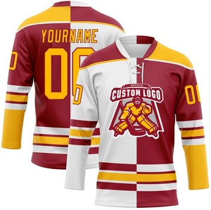 Maillot de hockey sur glace à lacets haute performance 100% polyester antibactérien et à séchage rapide Nom d'équipe personnalisé Adulte unisexe - Product Image 4