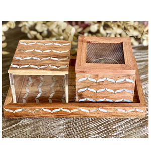 ArtisanVibe – Plateau brûleur à bakhoor portable en bois de qualité supérieure, élégant brûleur d'encens en bois de santal avec poignées décoratives, pour encens indien Star - Product Image 3