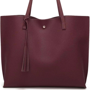 Sac fourre-tout en similicuir de haute qualité pour femme avec pompon et broderie de transport quotidien fabriqué au Pakistan - Product Image 1