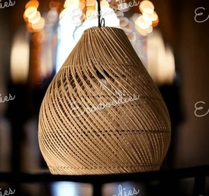 Pantalla redonda de bambú, luces colgantes de mimbre, cubierta de lámpara para el hogar, dormitorio decorativo - Product Image 5