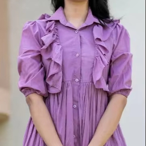 ชุดเดรสผ้าฝ้ายทำมือสไตล์อินเดียสำหรับผู้หญิง ชุดมินิเดรสสไตล์หวาน คุณภาพสูง เหมาะสำหรับงานปาร์ตี้ งานแต่งงาน ของขวัญสำหรับฮันนีมูน - Product Image 1