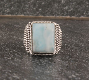 Bague solitaire classique bohème délicate en argent sterling 925 sertie de pierres précieuses turquoise taille brillant, faite à la main, pour femme, mariage - Product Image 1