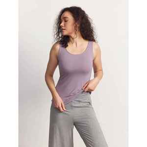 Camiseta sin mangas de punto premium personalizada para mujer, de bambú acanalado suave - Product Image 3