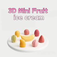 Glace en bâtonnets aux fruits miniatures saveur citron, mangue, fraise, pêche, avocat, emballage boîte, best-seller mondial