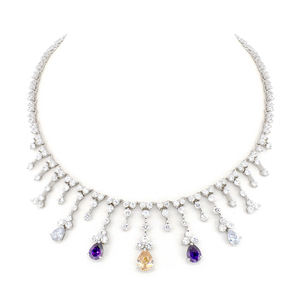 Collier classique Queen Mix Color Dangle CZ - Product Image 1