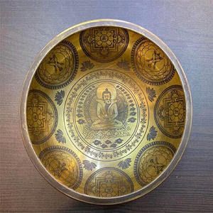 Cuenco tibetano de latón hecho a mano, Striker de madera de estilo indio para meditación, Yoga, terapias curativas de sonido, Pin que sopla la mente - Product Image 5
