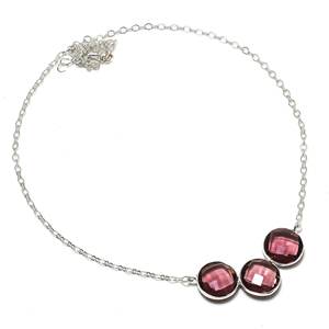 925 Silver Plated Trendy Link Chain <b>Necklace</b> for Women Pink Amethyst Shape Engagement Party Anniversary Gifts - Product Image 5