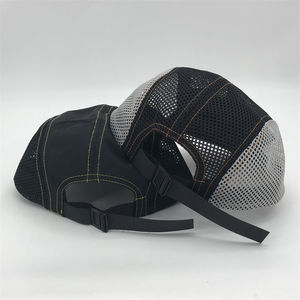 Chapeau 5 panneaux en nylon 100% avec logo imprimé personnalisé Chapeaux de sport en gros avec maille sur le dessus et le côté - Product Image 3
