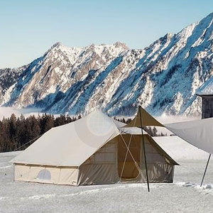 Venta al por mayor precio barato tienda de campaña al aire libre Safari Glamping marco tienda de lona de algodón para la familia Camping tienda de lujo - Product Image 4