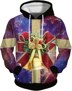 Nueva Sudadera con Capucha Navideña para Hombre, Cómoda y Moderna, 100% Poliéster, con Logotipo Personalizado, MOQ Bajo - Product Image 3